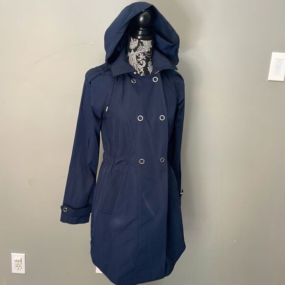 Michael Michael Kors Hybrid Trench Anorak-NAVY-X-Small - Picture 5 of 8
